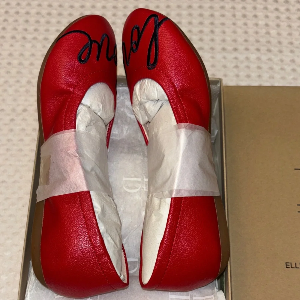 NEW! ED Ellen DeGeneres Langlee Size 13M Red 'Love' Ballet Flats